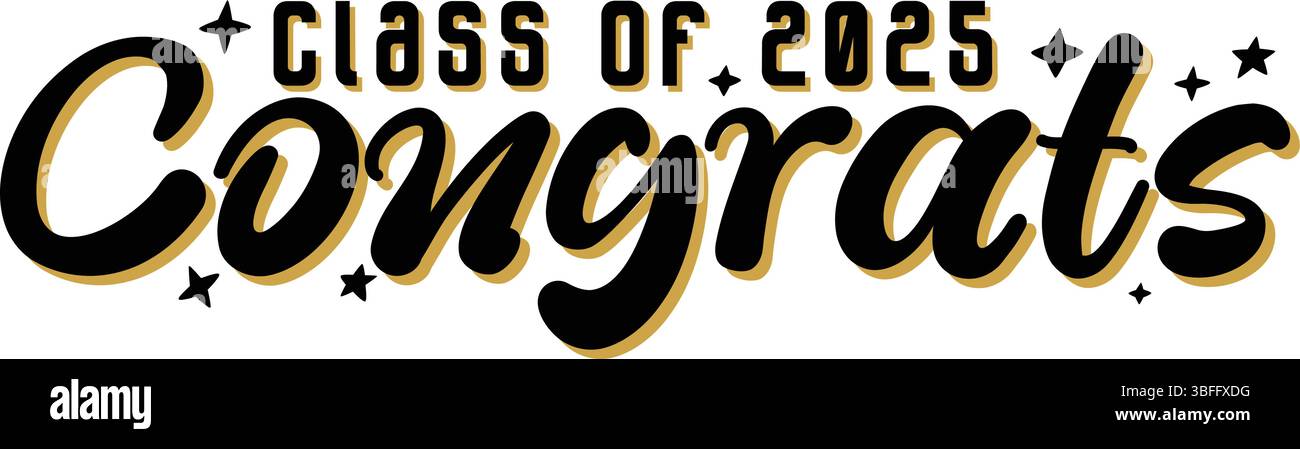 Bold Class of 2025 Congrats Vector Design with Graduation Cap Stock ...