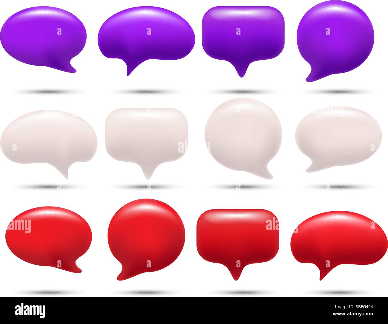 3D speech bubbles Stock Vector