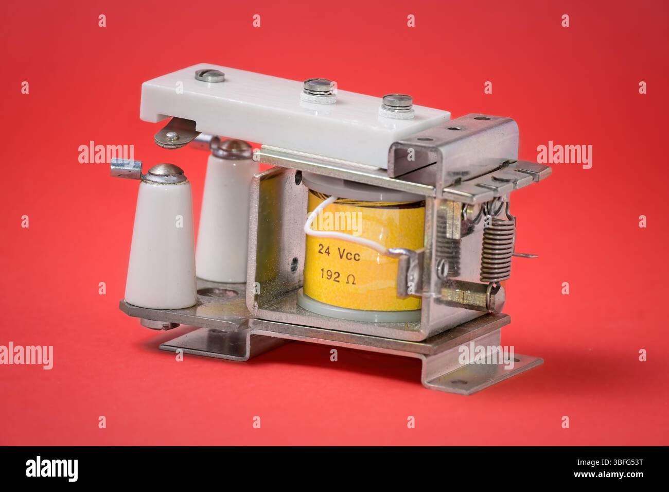 Metallic Relay electrical relay with a 24 volts coil. The relay is mounted on a ...