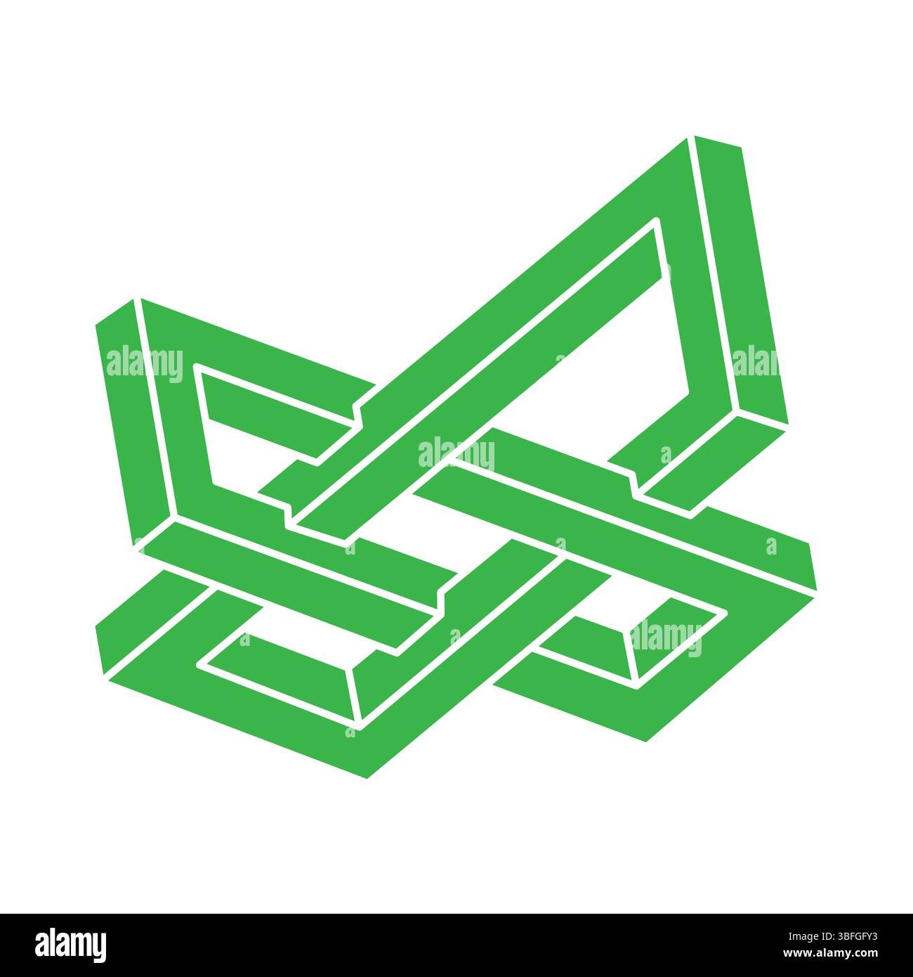 Impossible shapes. Sacred geometry figure. Optical illusion. Abstract ...