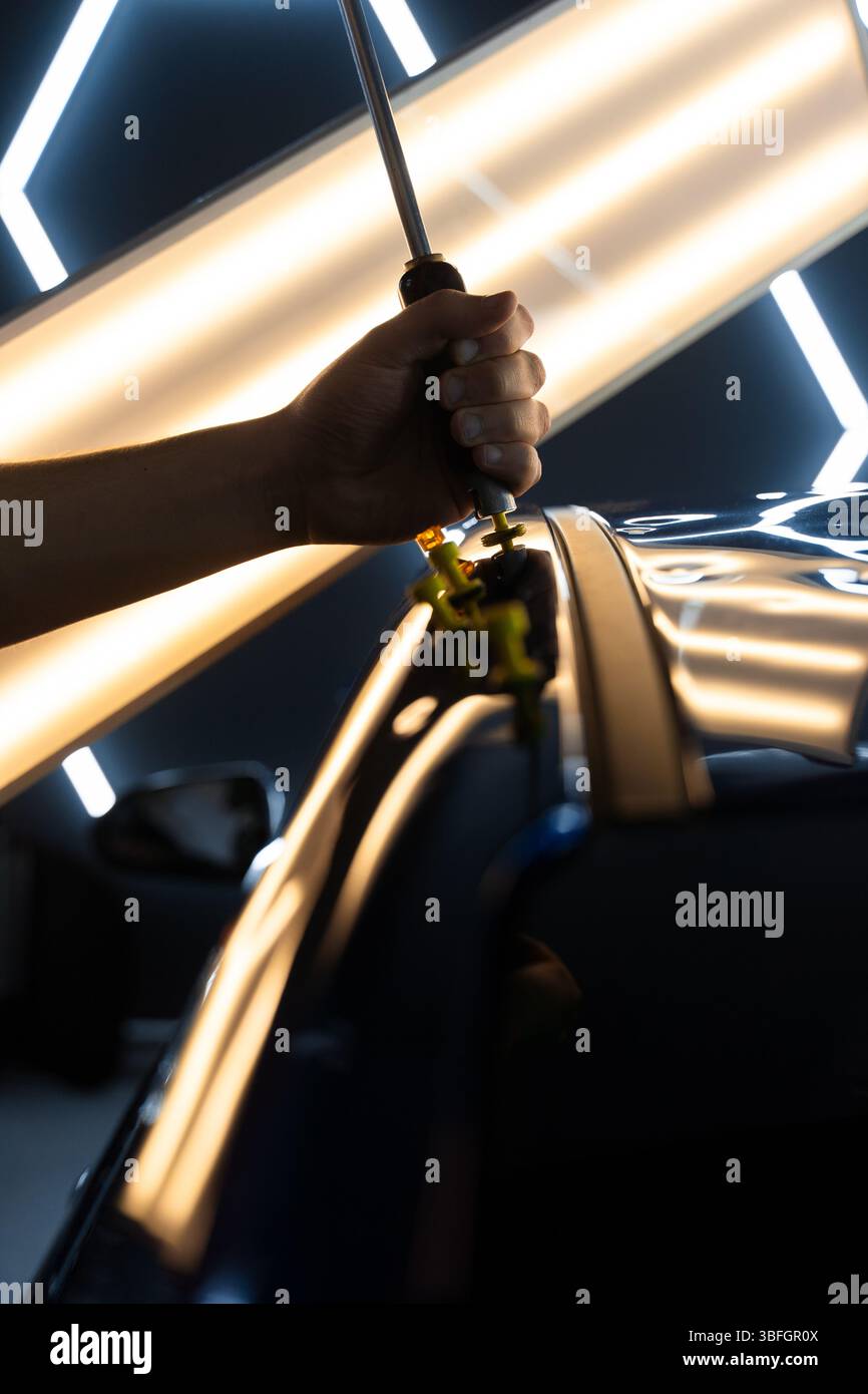 PDR Detailing reflection lines guide precise pulling for seamless ...