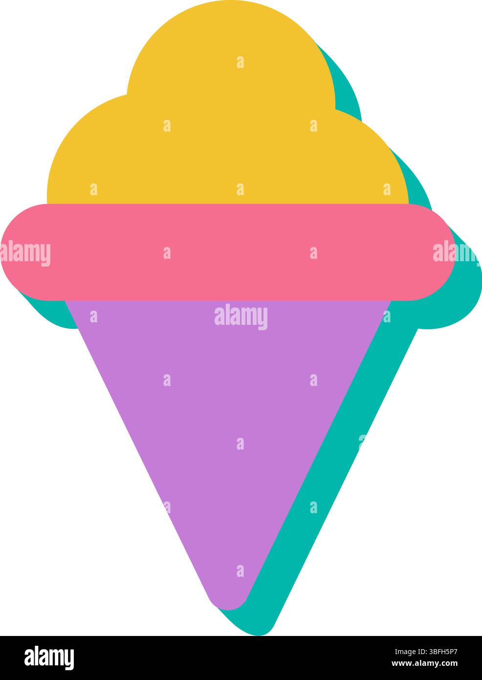 Colorful Icecream Icon In Flat Style Stock Vector