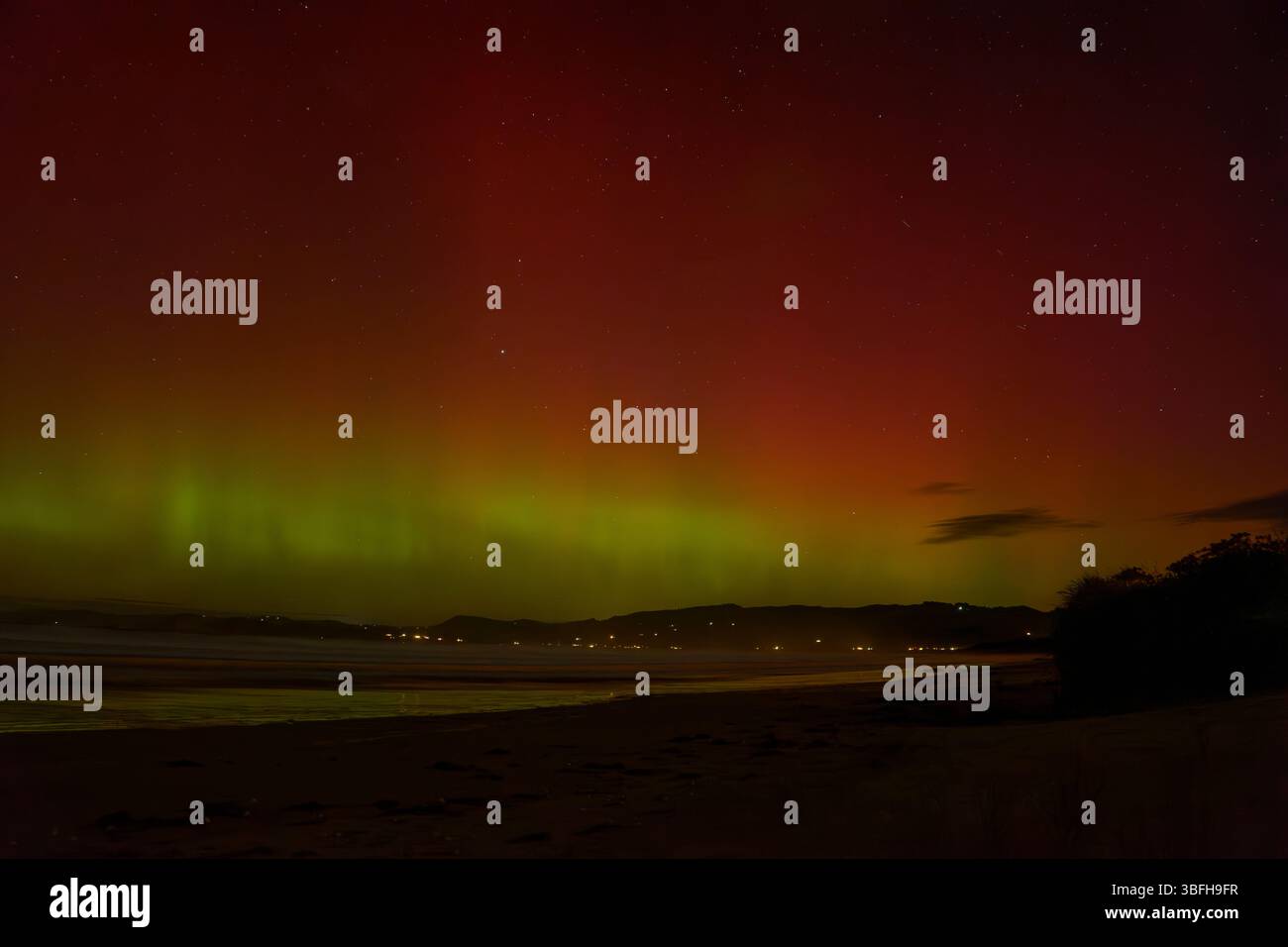 Waikouaiti beach is on the eastern coast of Aotearoa NZ South Island. Stock Photo