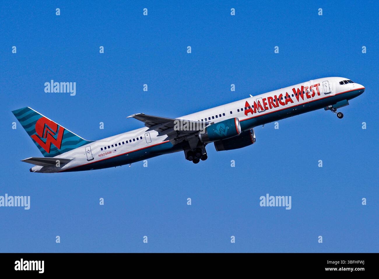 America West Airlines Boeing 757 airliner jet plane N910AW at