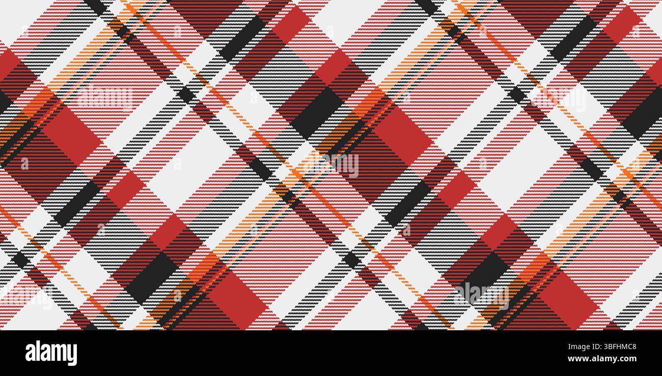Classic plaid pattern in warm hues. Seamless textile design featuring intersecting lines. Ideal for backgrounds, fashion,  festive themes. Versatile t Stock Vector