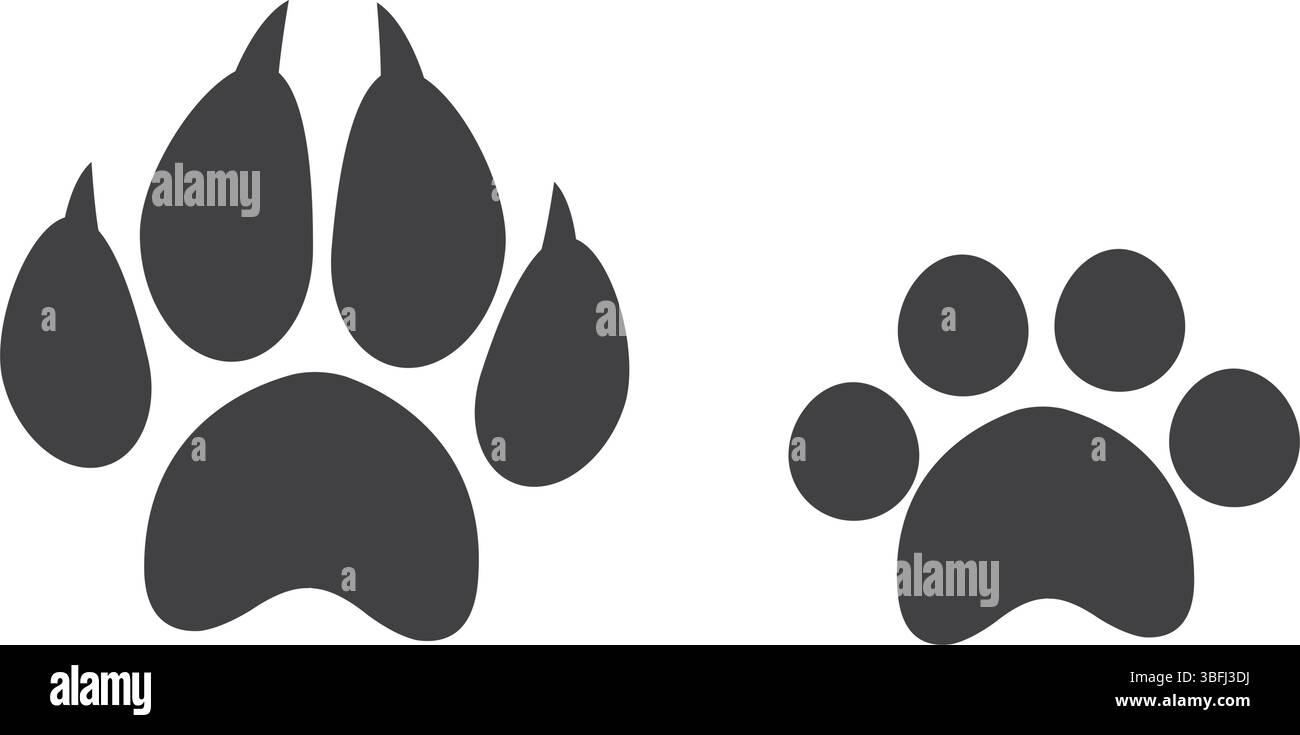 cat and dog paw prints vector icon Stock Vector Image & Art - Alamy