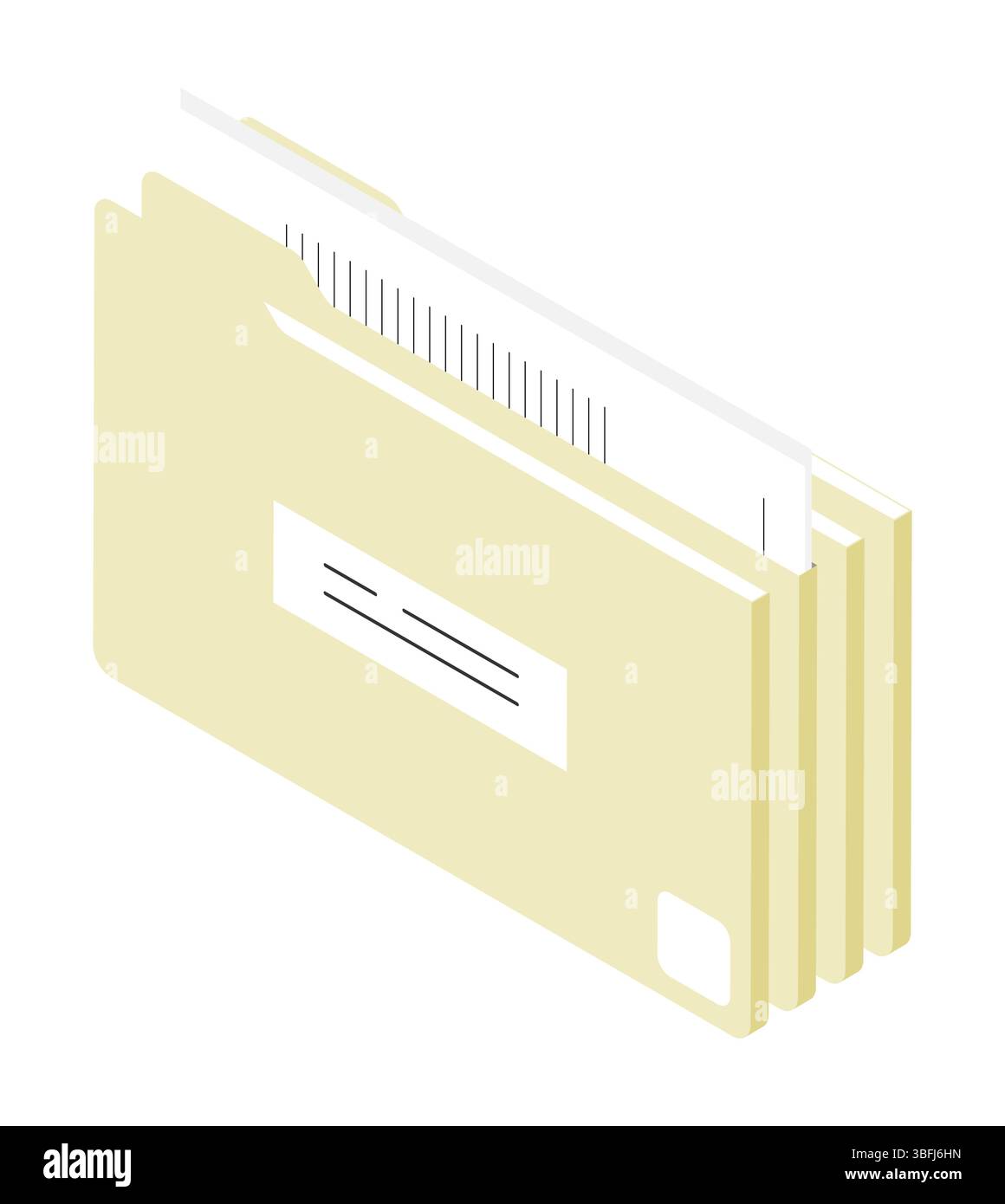 Isometric archive of folders with documents and files. Storage of ...