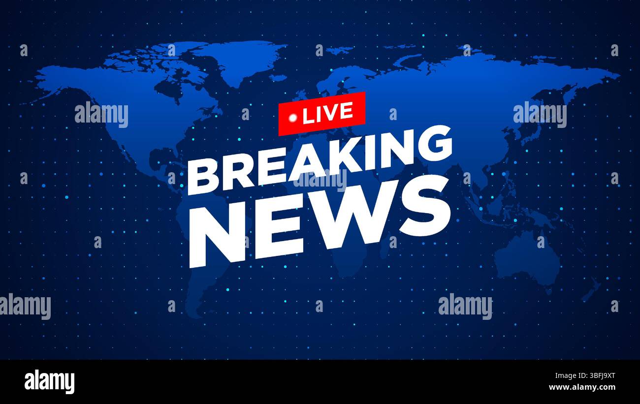 Breaking news sign on globe background. Breaking news colorful ...