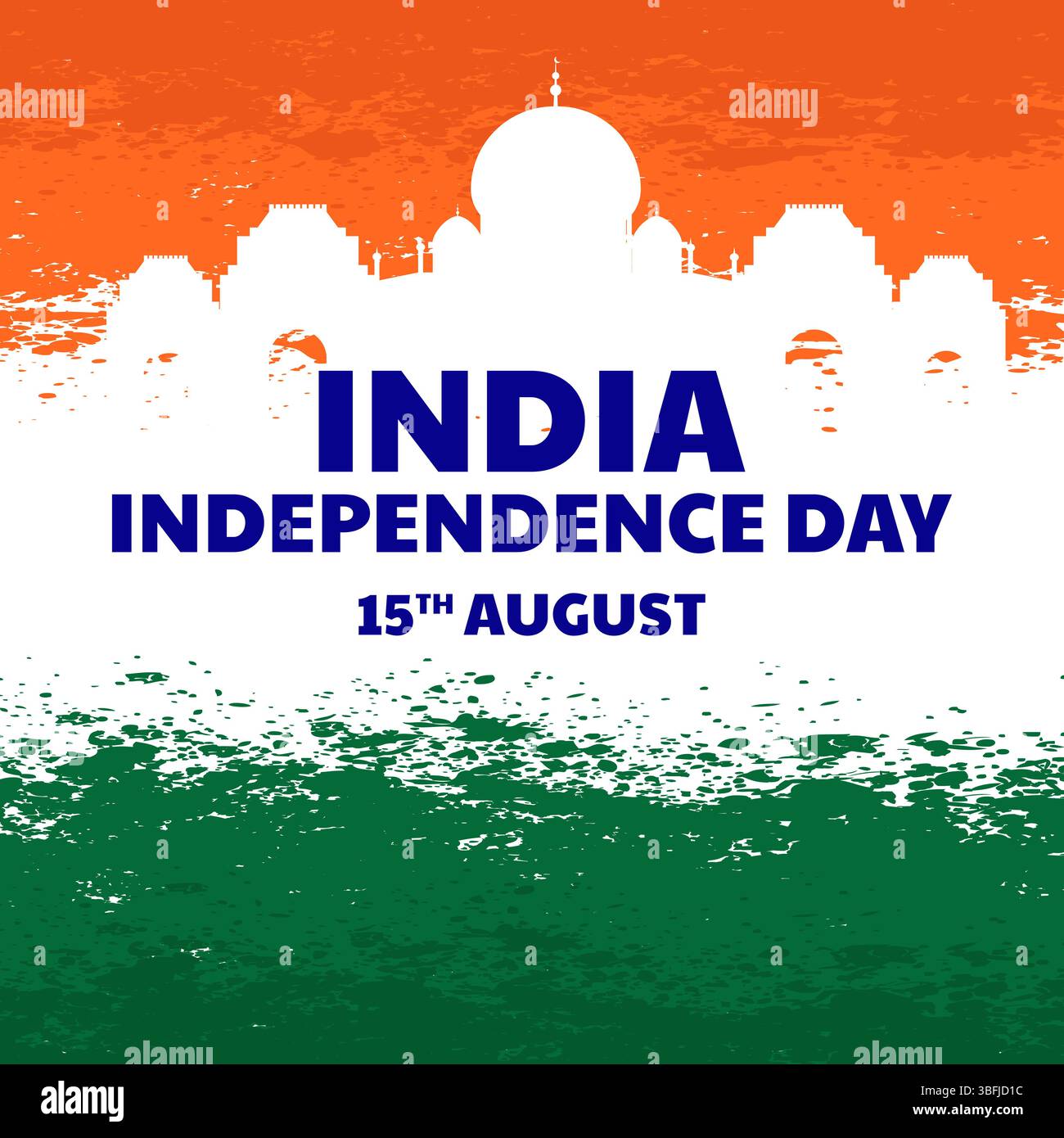 india independence day illustration in flat design Stock Vector