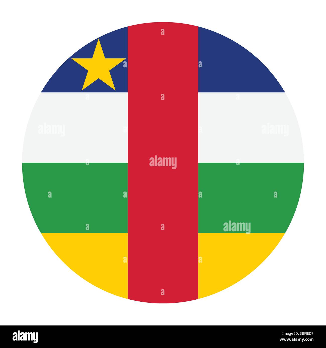Flag of Central African Republic. Central African Republic circle flag ...