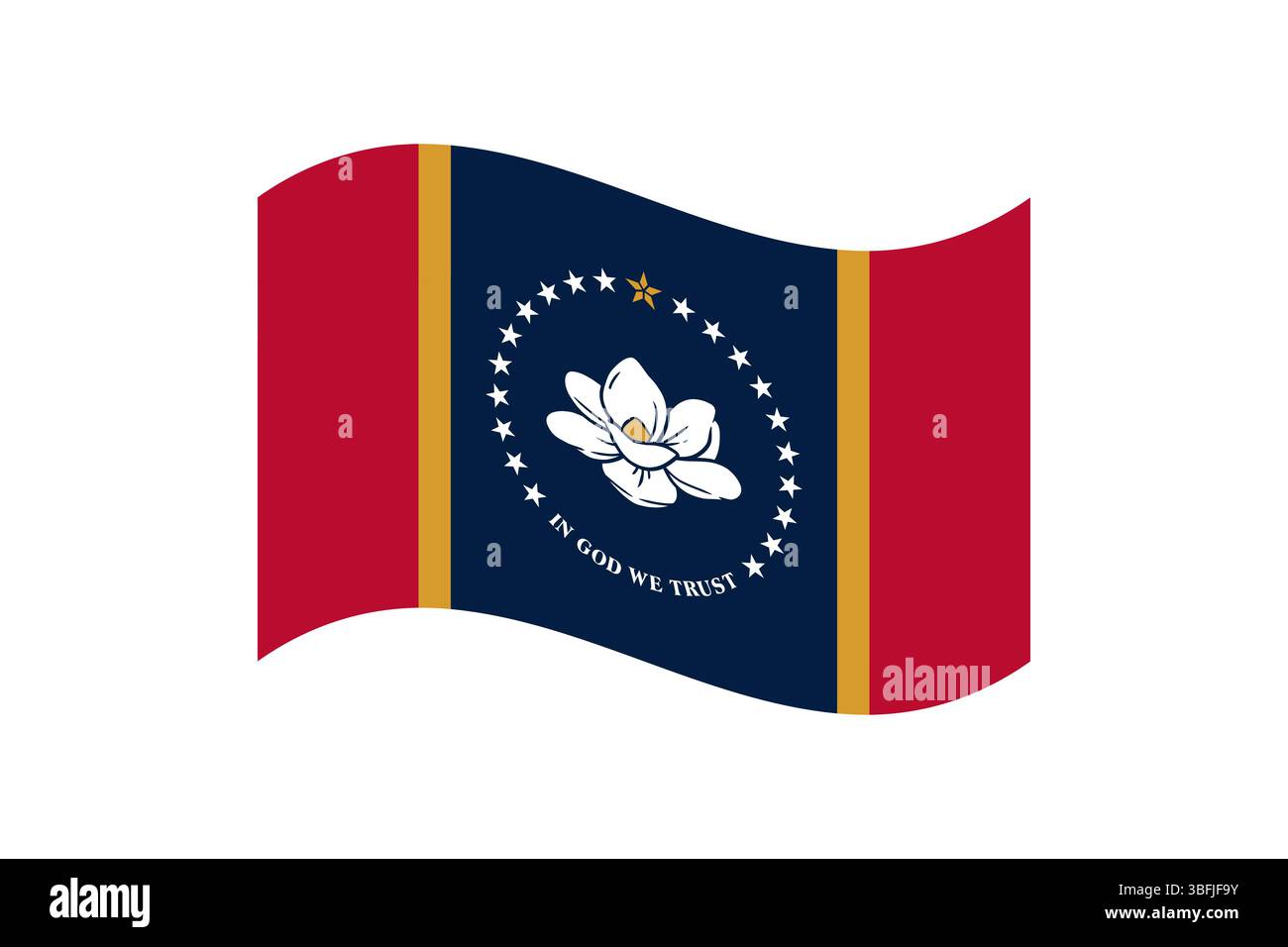Flag of Mississippi. Mississippi wavy flag digital vector illustration ...
