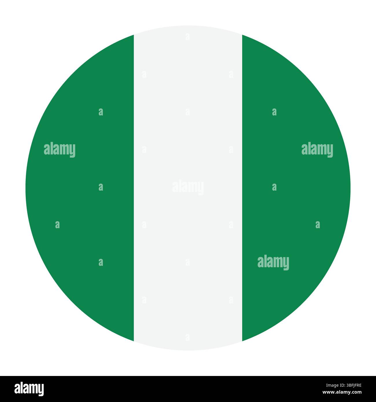 Flag of Nigeria. Nigeria circle flag logo icon computer vector illustration design. Stock Vector