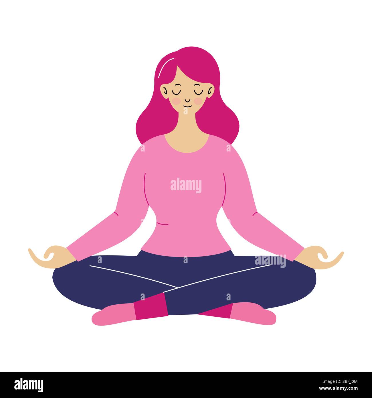 Young woman cross legged sitting Stock Vector Images - Alamy