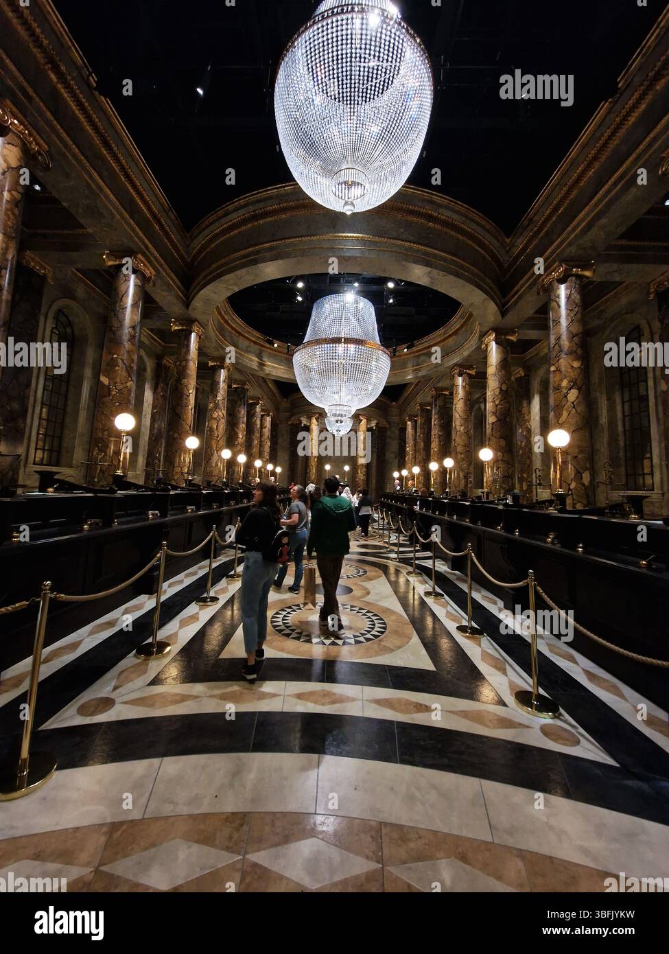 Luxurious Grand Hall Interior with Crystal Chandeliers and Marble ...