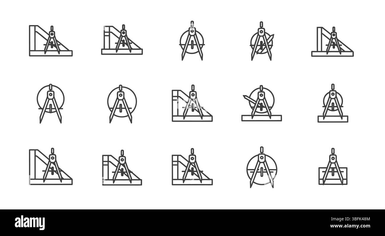 Compass Icon Set – Navigation, Direction, Travel, and Exploration ...