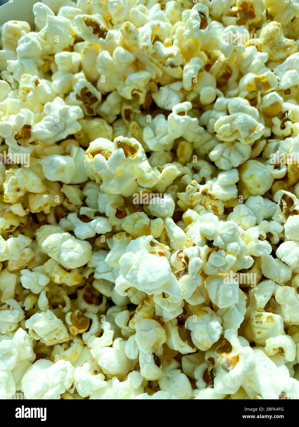 A close up view of popcorn. Stock Photo