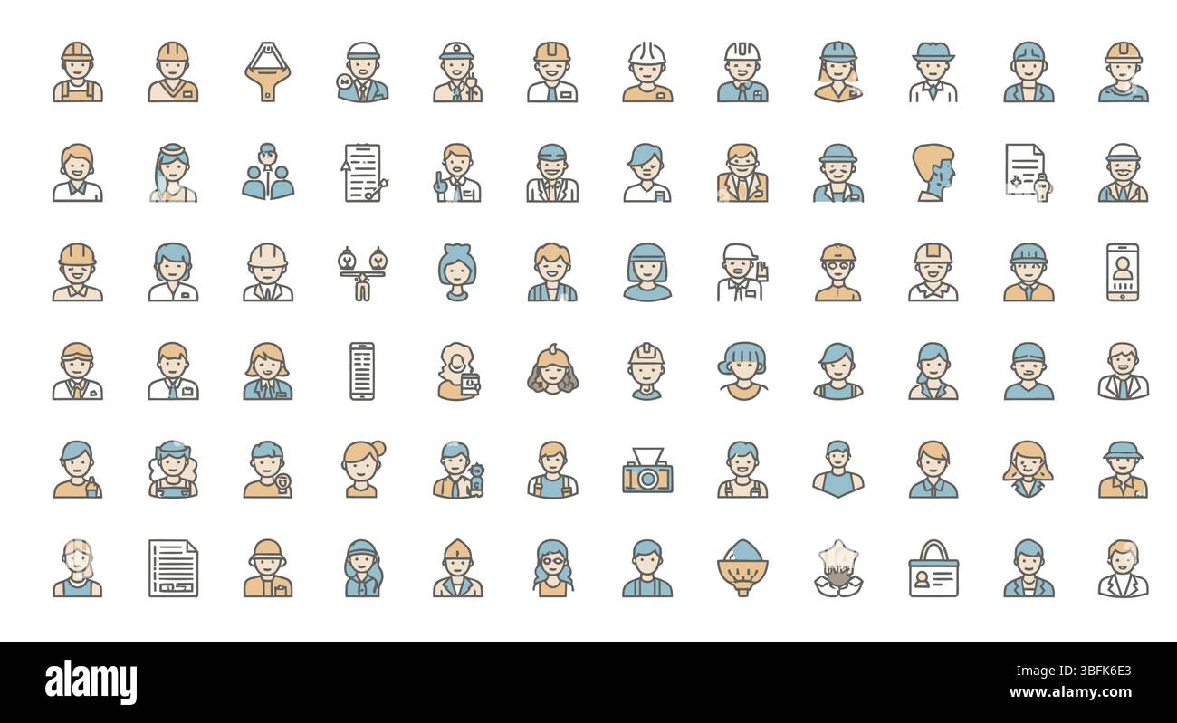 Professions Icon Set – Careers, Jobs, Occupations, and Work Symbols ...