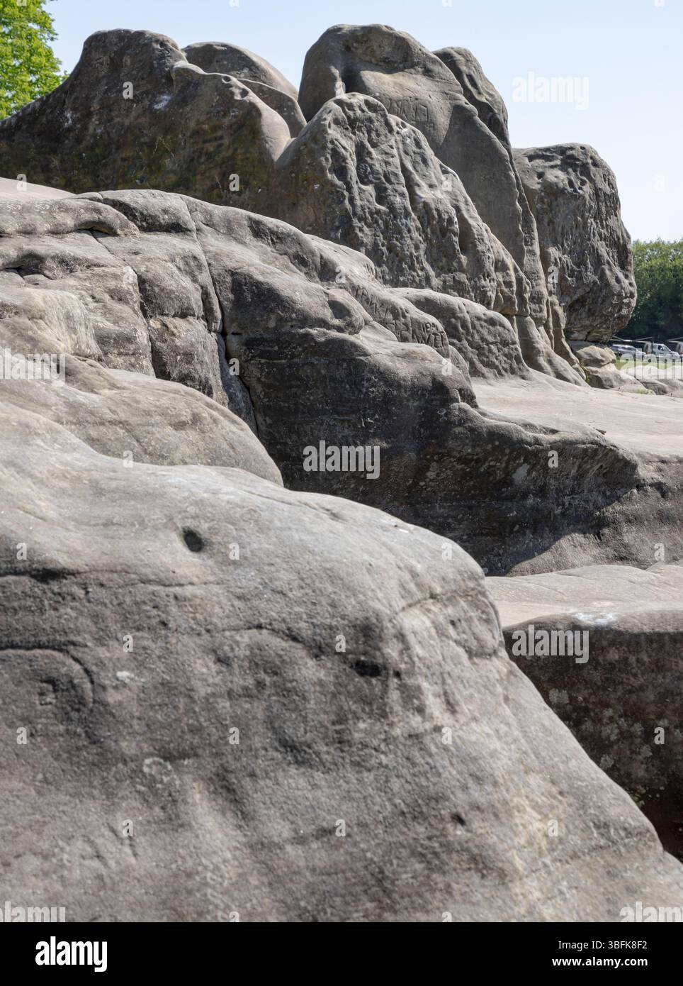 The stunning view of An unusual outcrop of natural sandstone rocks on ...