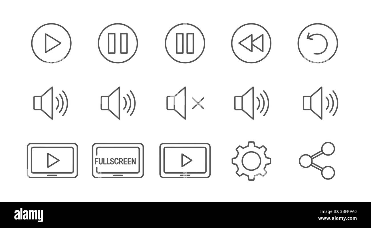 Video Icon Set – Multimedia, Play Button, Film, and Streaming Symbols ...