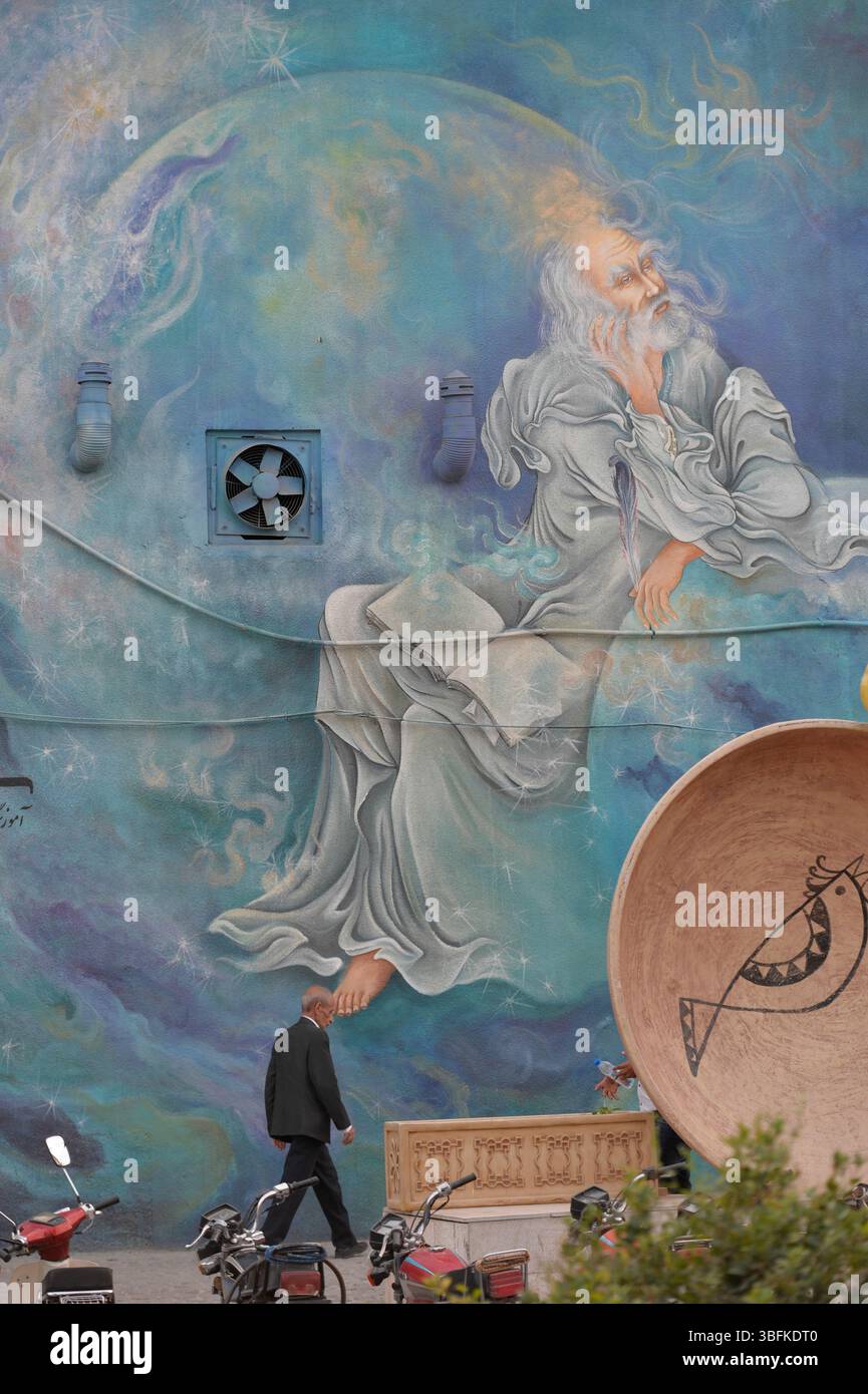Moyen-Orient, Iran, Chiraz, mur peint / Wall painting in Chiraz, Iran ...