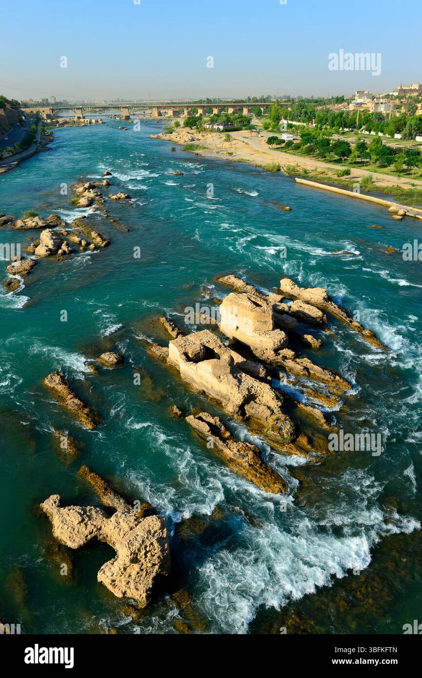 Moyen-Orient, Iran,province du Khuzestan,Dezfoul, la rivière Dez / Dez river in Dezful,Khuzestan Province,Iran. Stock Photo