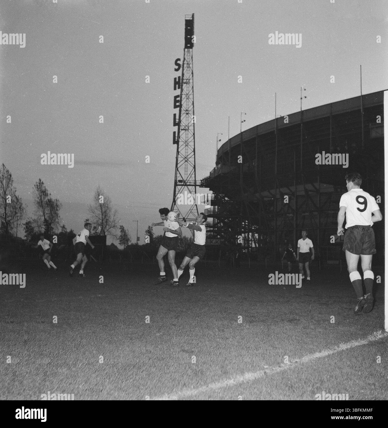 Tottenham Hotspur players training in Rotterdam before a European Cup match against Feyenoord in 1961 - Photo by Koch, Anefo Stock Photo