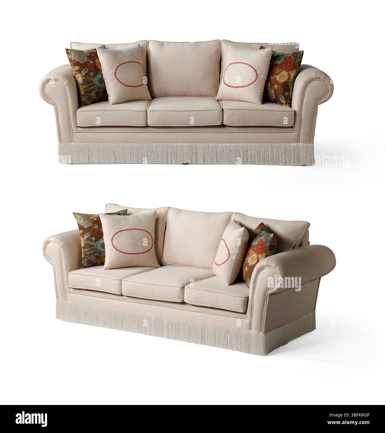 Classic sofa isolated on white background . different angle Stock Photo