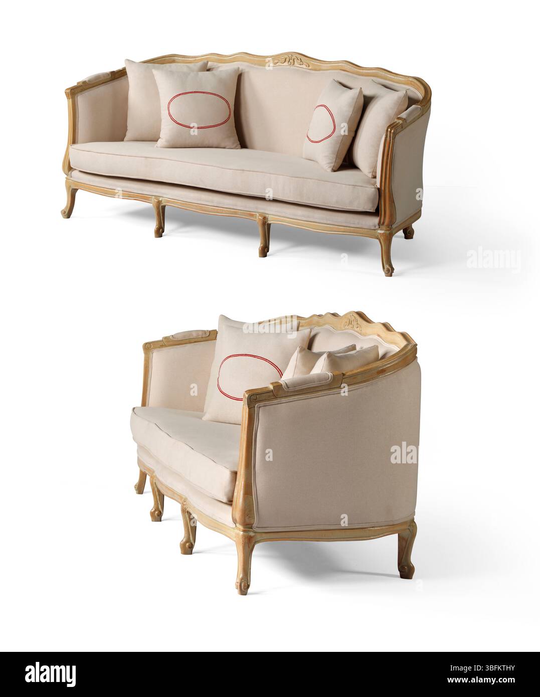 Classic sofa isolated on white background . different angle Stock Photo