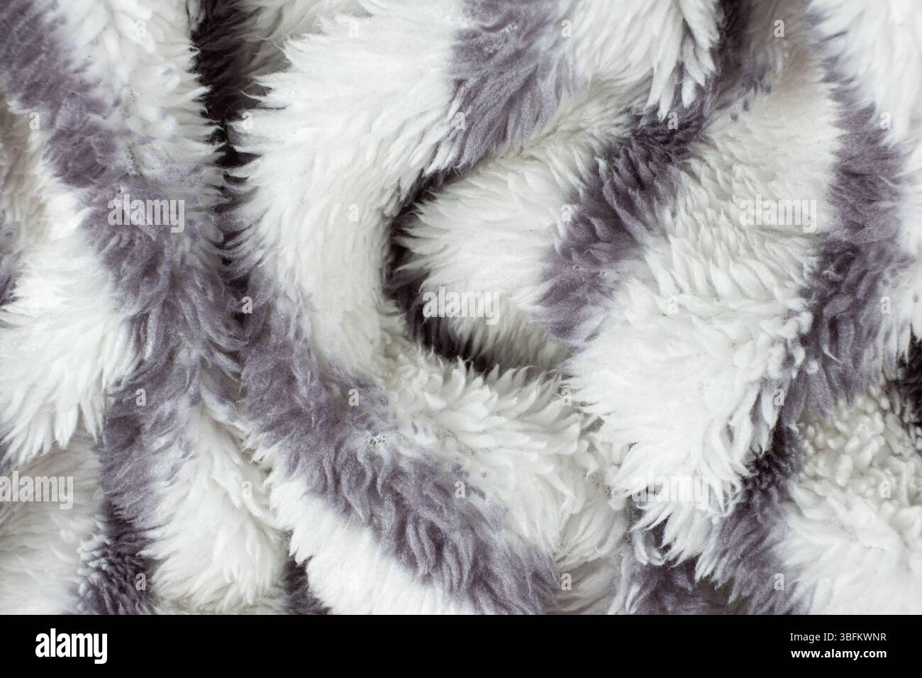 Macro Texture Pure Polyester Striped Fabric Top View Stock Photo
