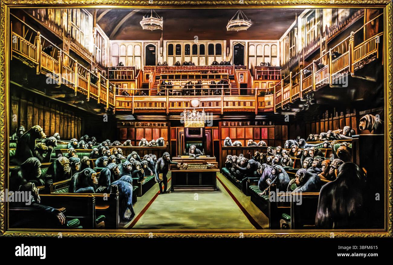 Banksy devolved parliament hi-res stock photography and images - Alamy