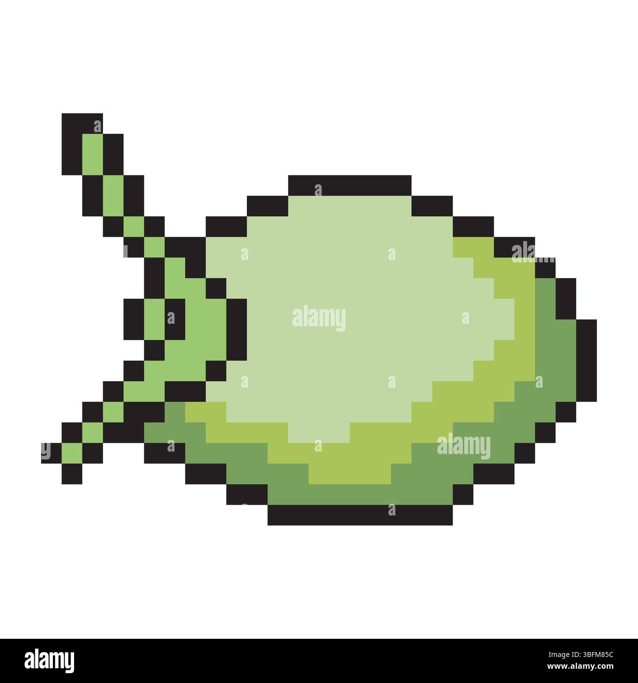 Green coconut fruit in pixel art style Stock Vector