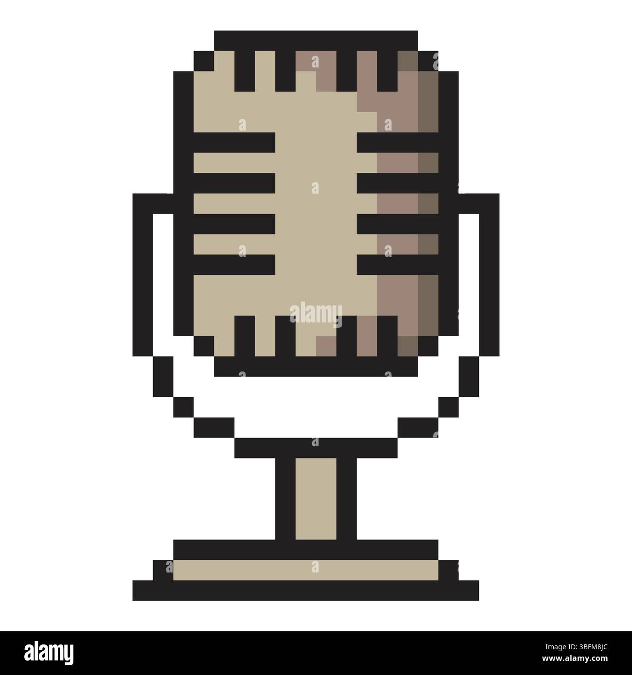 Microphone in pixel art style Stock Vector