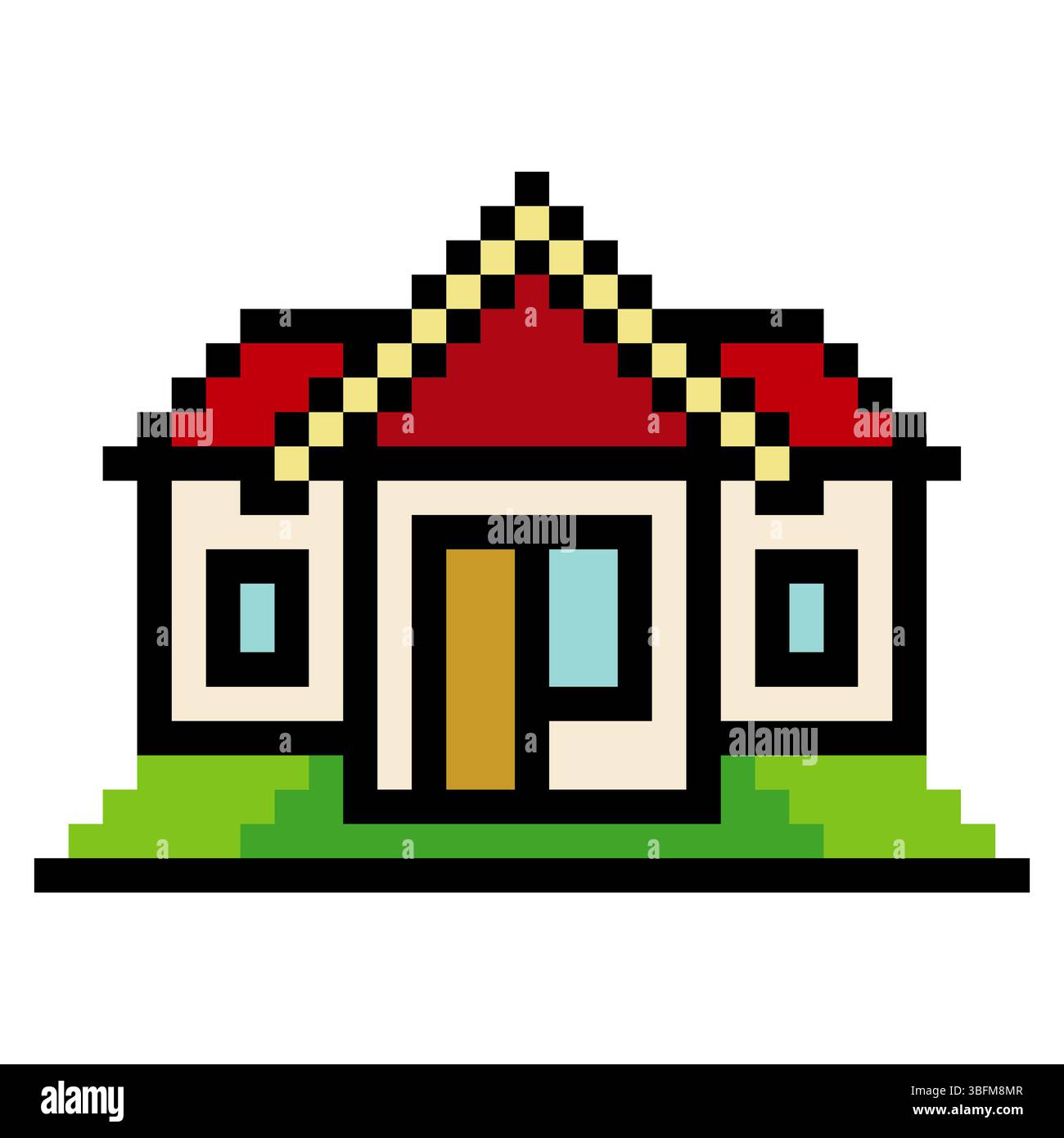 Residential building house in pixel art style Stock Vector Image & Art ...