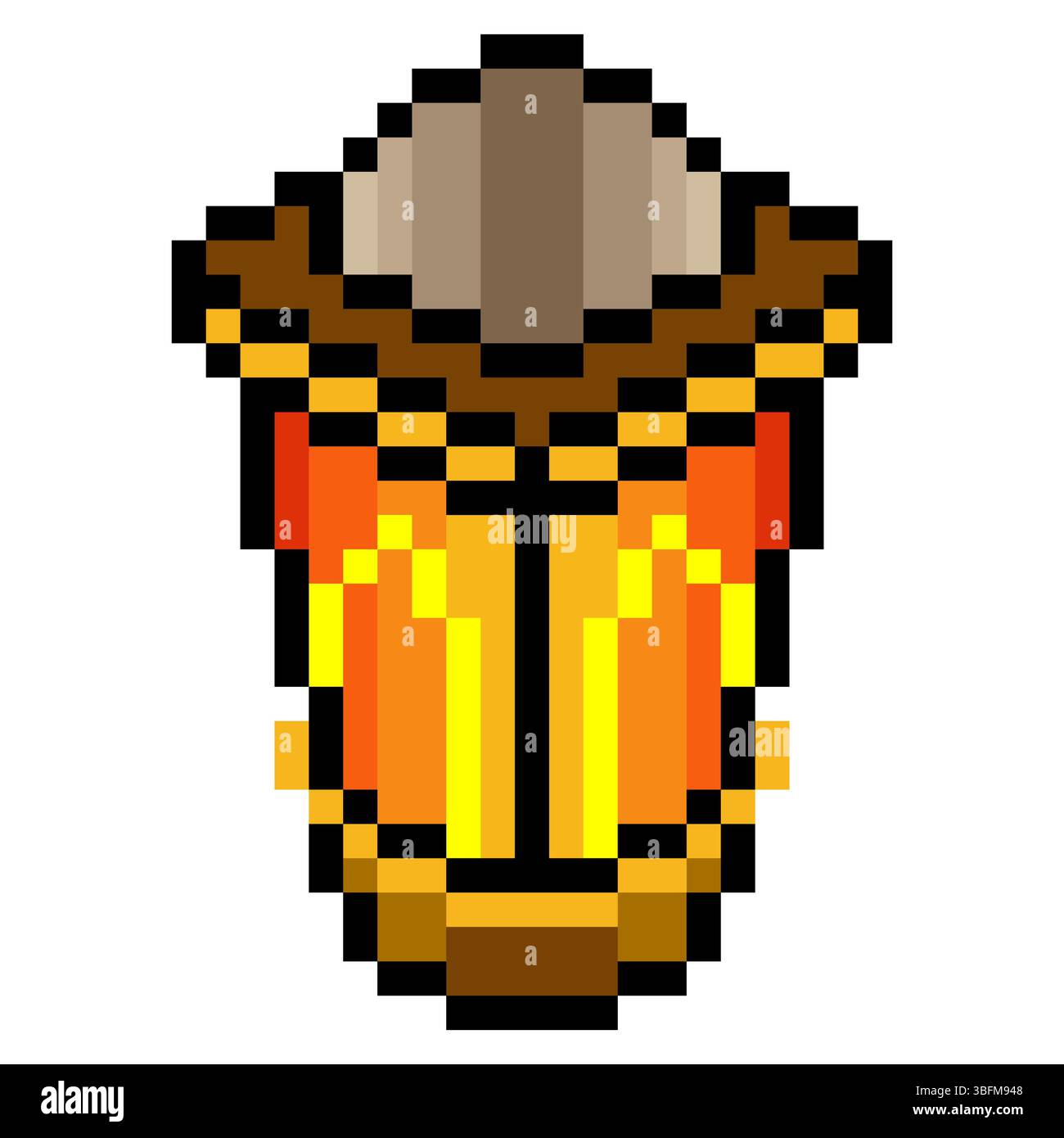 Fanous lantern in pixel art Stock Vector