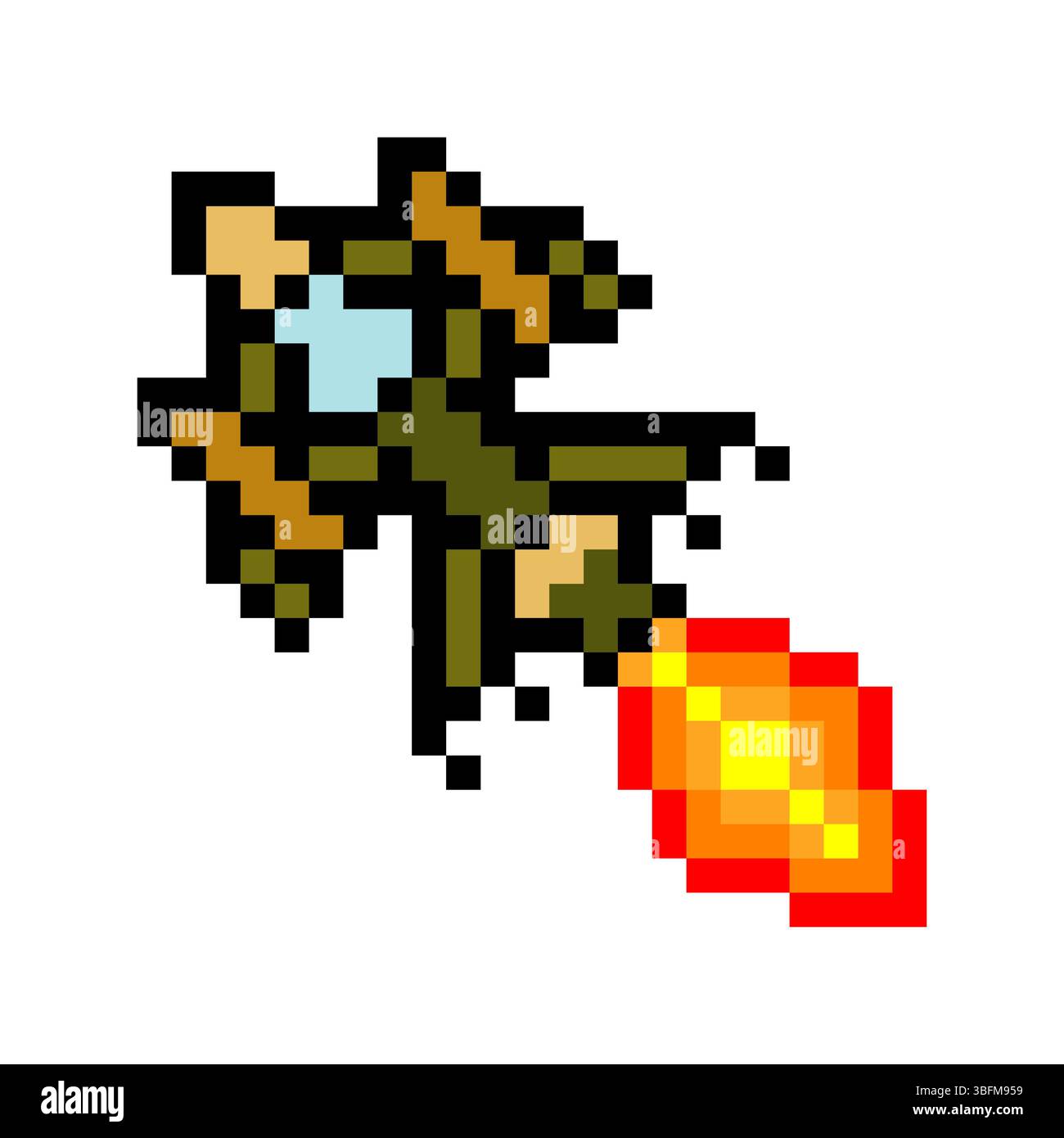Fighter plane in pixel art style Stock Vector