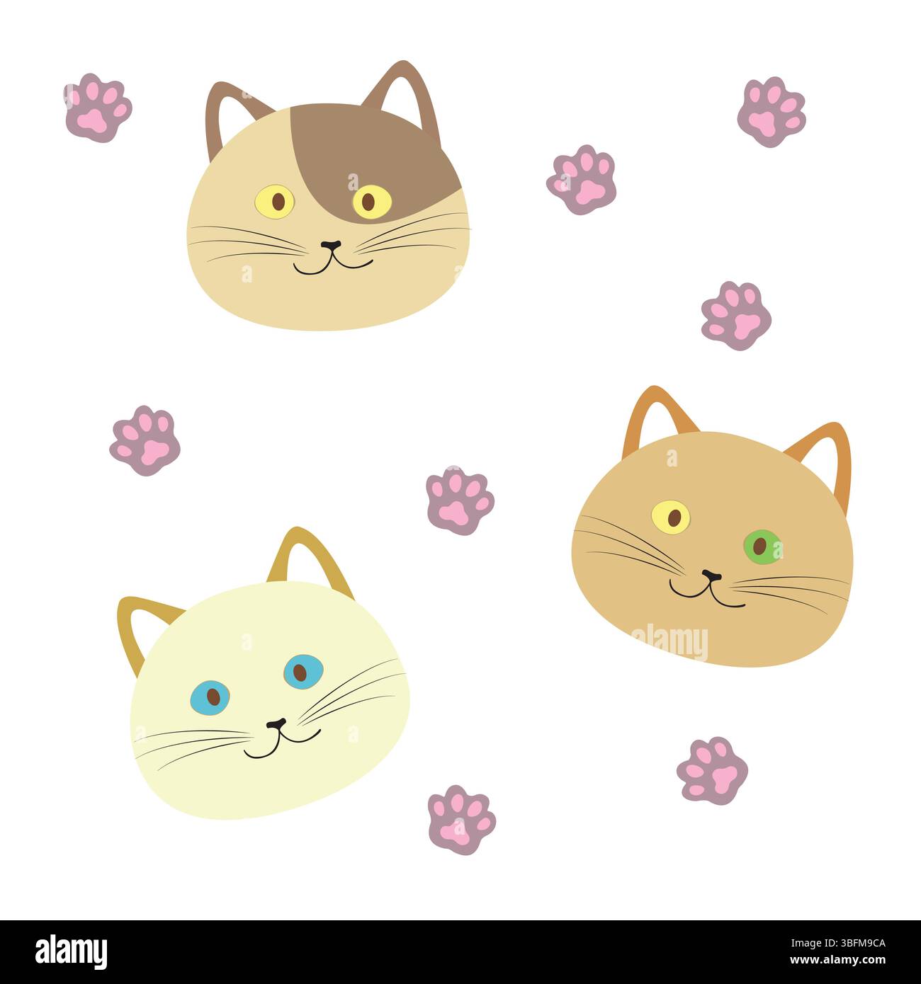 Paw prints illustration hi-res stock photography and images - Alamy