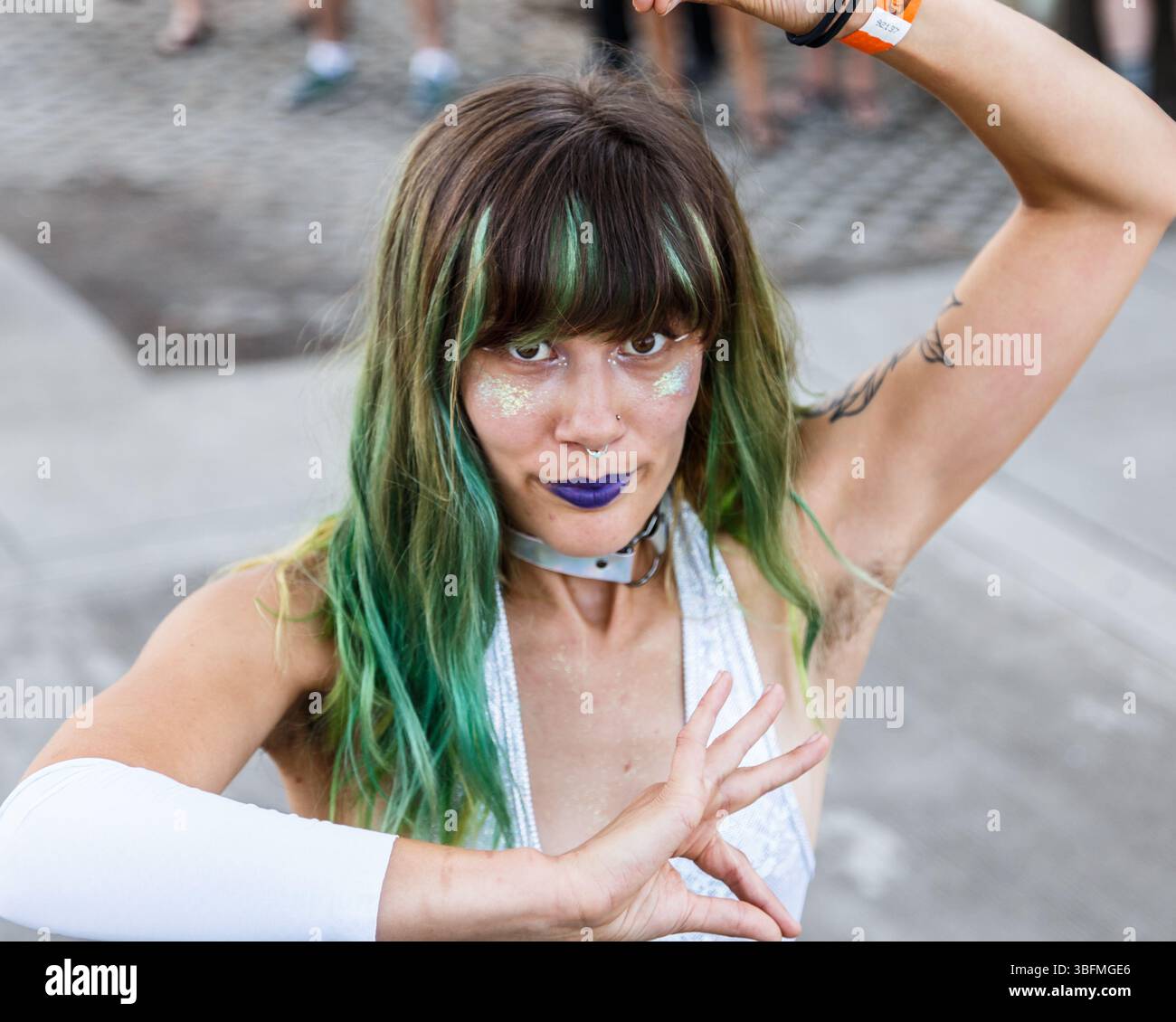 The Big Float, Portland, Oregon - July 15th 2017: A participant with ...