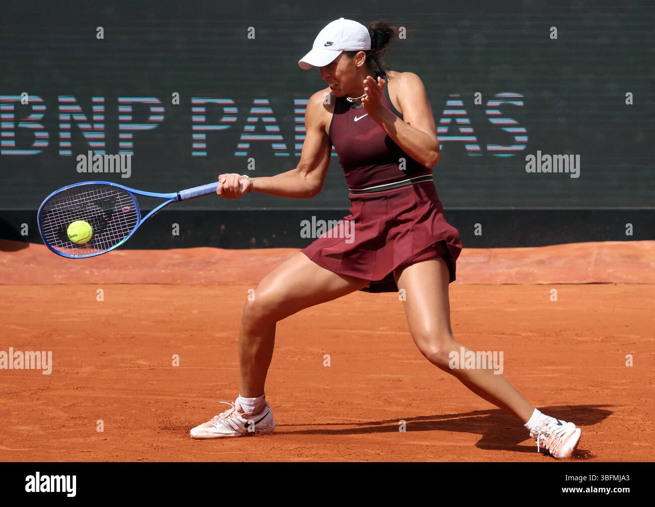 Paris, France. 02nd June, 2025. US Madison Keys plays against compatriot Hailey Baptiste during their fourth-round match of the French Tennis Open in Roland Garros in Paris, France, on Monday, June 1st, 2025. Keys won 6-3, 7-5. Photo by Maya Vidon-White/UPI. Credit: UPI/Alamy Live News Stock Photo