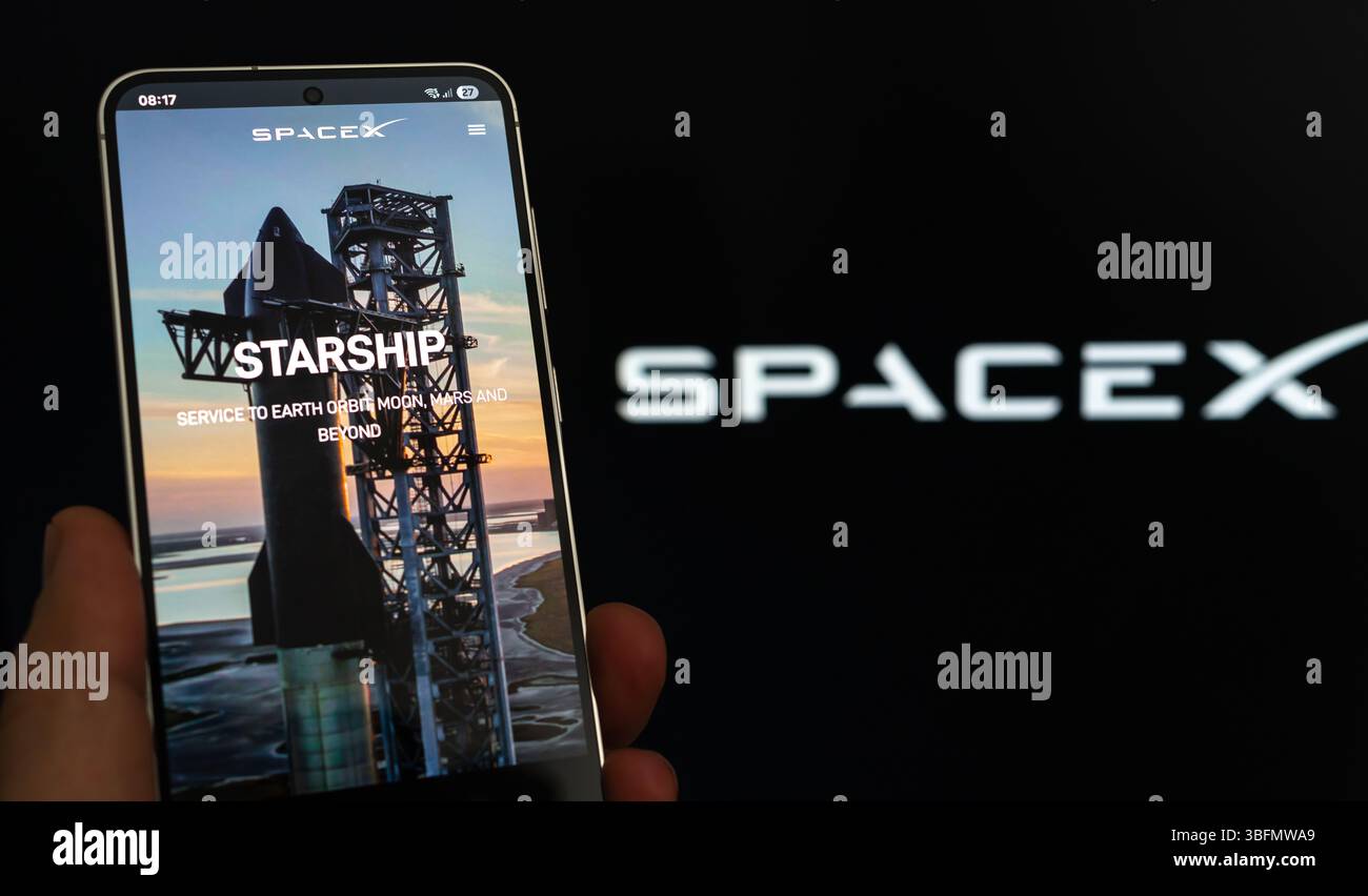 SpaceX. Revolutionizing Space Exploration and Commercial Launches Stock Photo