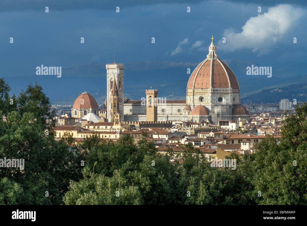 View of Florence Cathedral with its iconic dome by Filippo Brunelleschi ...