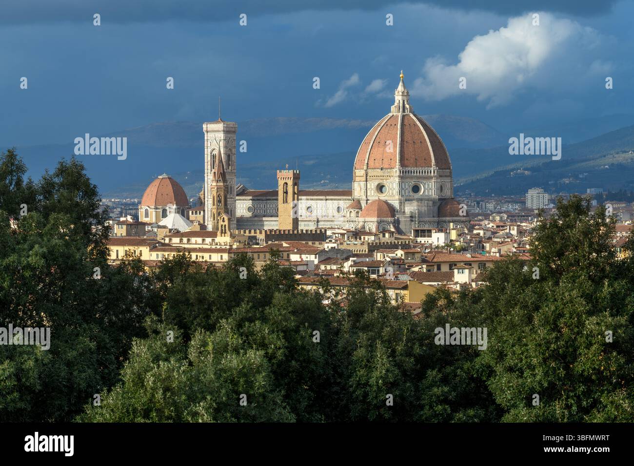 View of Florence Cathedral with its iconic dome by Filippo Brunelleschi ...