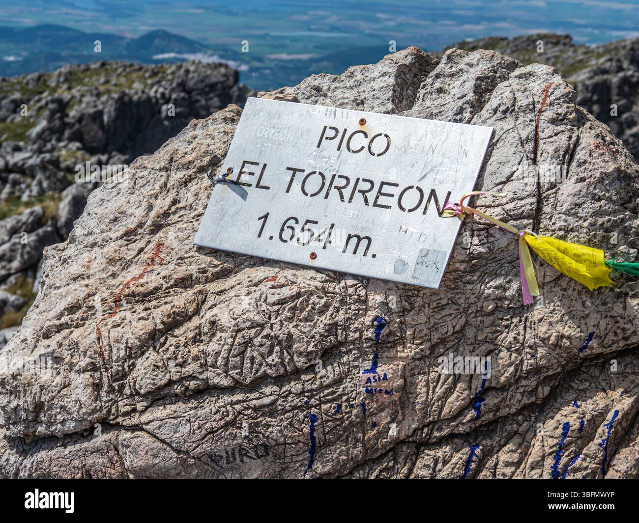 View from top of mt. El Torreon, pico el torreon, Sierra de Grazalema, Andalusia, Spain Stock Photo
