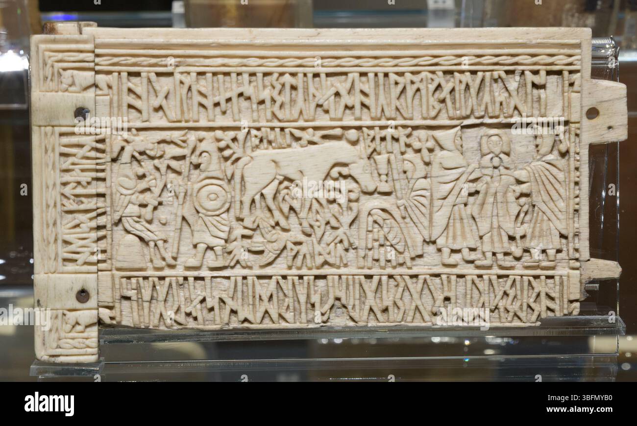 Ivory side panel from the Brioude Casket (Franks Casket), Northumbria ...