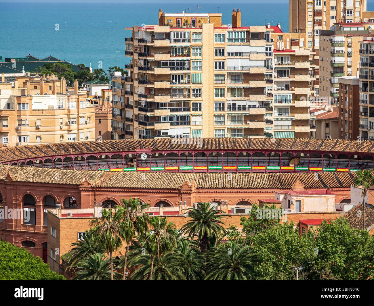 Bullfighting arena, Malaga, Andalusia, Spain Stock Photo