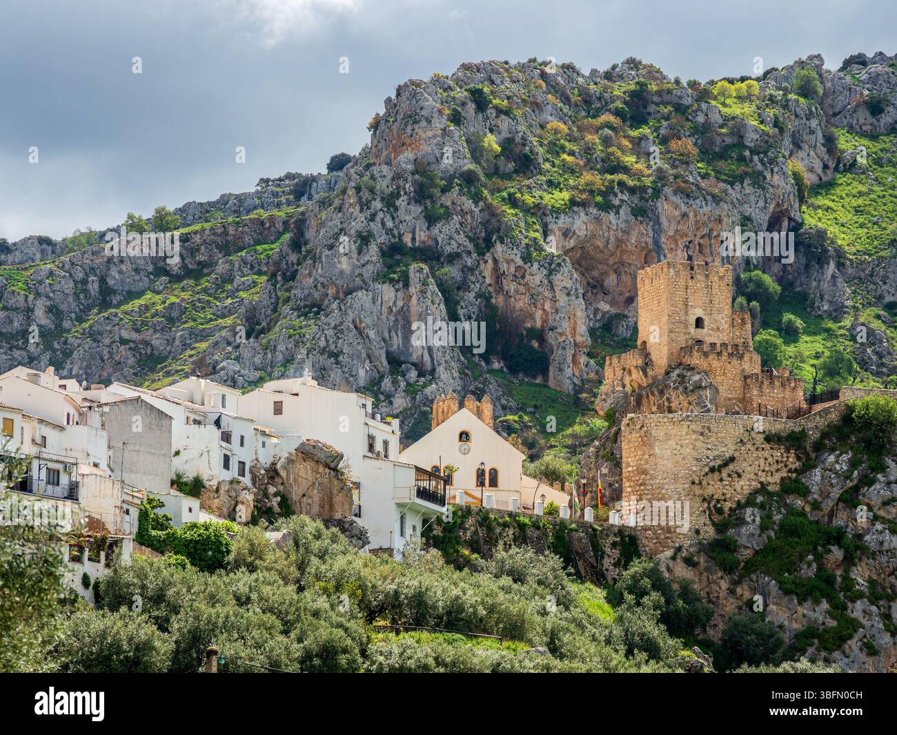 Zuheros castle and village, Sierras Subbéticas, Zuheros, Córdoba province, Andalusia, Spain Stock Photo