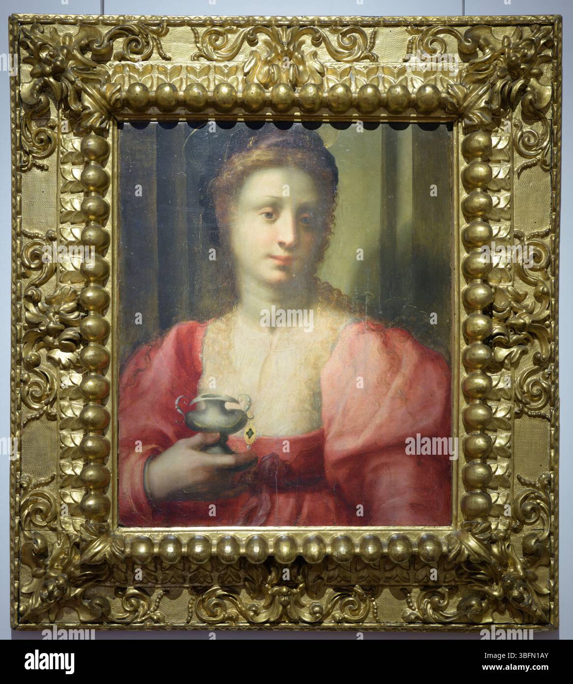 Portrait of a Woman Dressed as Mary Magdalen by Domenico Puligo, early ...
