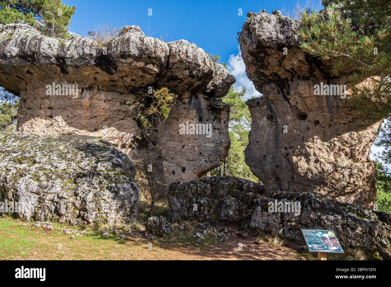 Ciudad encantada, area of rock formations, nature reserve, Cuenca region,  Aragon, Spain Stock Photo