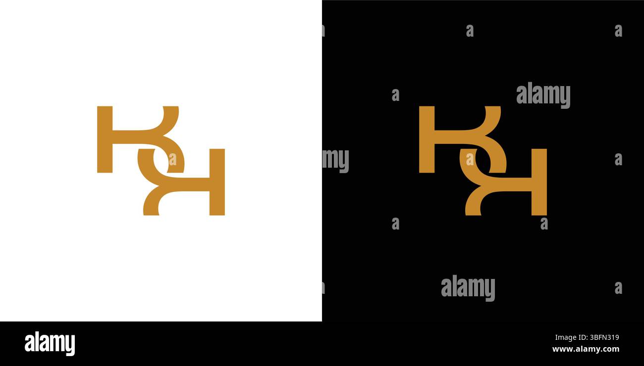Modern and elegant letter KK initials logo design Stock Vector