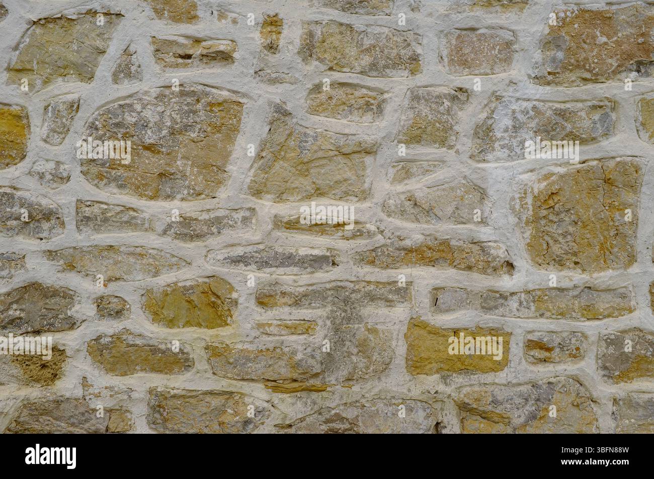 stone wall background, Gomionica Monastery, Kmecani, Bosnia and Herzegovina Stock Photo