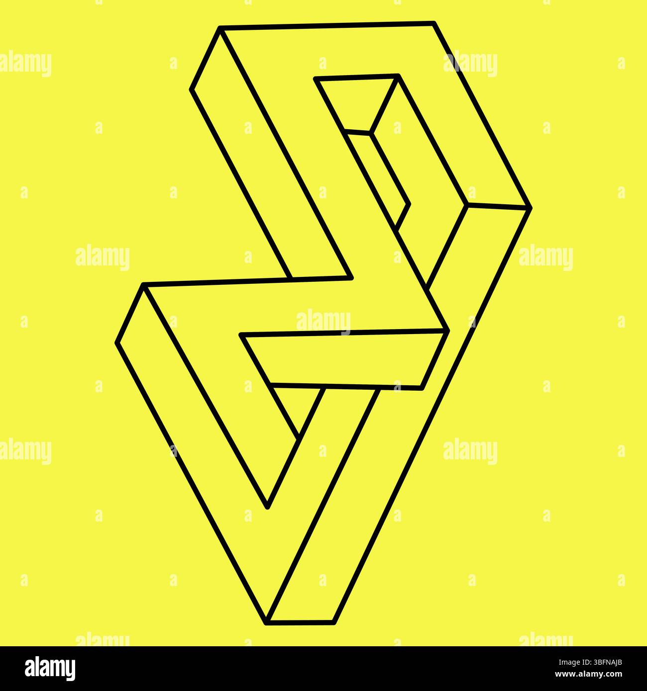 Impossible optical illusion shapes. Optical art objects. Impossible figures. Sacred geometry. Line design.  Stock Vector